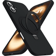 Entronix Silicone Case Designed for Apple iPhone 16 with Stand, Protection Shockproof Dropproof Dustproof Slim Design Phone Cover for Apple iPhone 16, Black