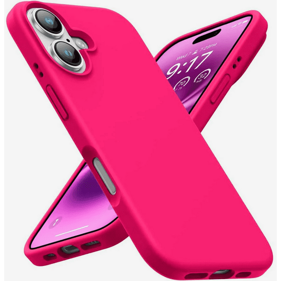 Entronix Silicone Case Designed for Apple iPhone 16 Liquid Silicone Case, Shockproof Slim Case Built for Apple iPhone 16, Hot Pink