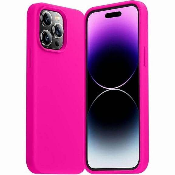 Entronix Silicone Case Designed for Apple iPhone 16 Pro Liquid Silicone Case, Shockproof Slim Case Built for Apple iPhone 16 Pro, Hot Pink