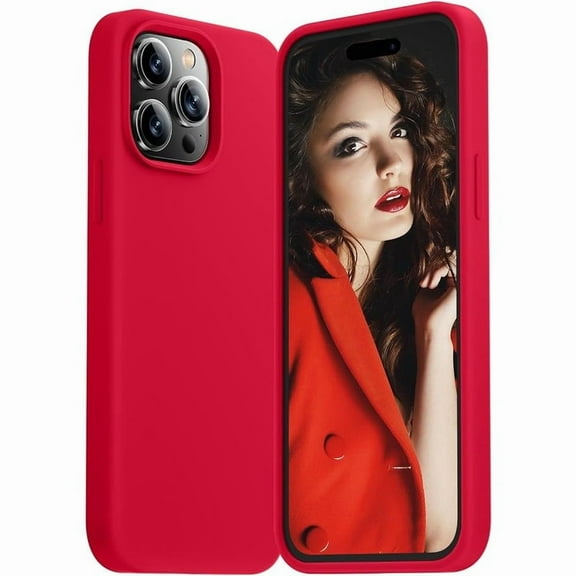 Entronix Silicone Case Designed for Apple iPhone 16 Pro Max Liquid Silicone Case, Shockproof Slim Case Built for Apple iPhone 16 Pro Max, Red