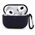 thumbnail image 1 of Entronix Silicone Case for AirPods 5 / 4, Slim Protective Cover with Carabiner, Black, 1 of 7
