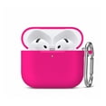 thumbnail image 1 of Entronix Silicone Case Compatible with AirPods 4th Gen, Slim Protective Cover with Carabiner, Hot Pink, 1 of 5