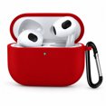 thumbnail image 1 of Entronix Silicone Case for AirPods 5 / 4, Slim Protective Cover with Carabiner, Red, 1 of 7