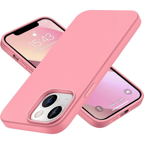 Entronix Silicone Case for iPhone 14 Plus 6.7 inch {Shock-Absorbent- Raised Edge Protection- Silicone Rubber Case Compatible with iPhone 14 Plus (6.7 inch 2022 Released) Light Pink