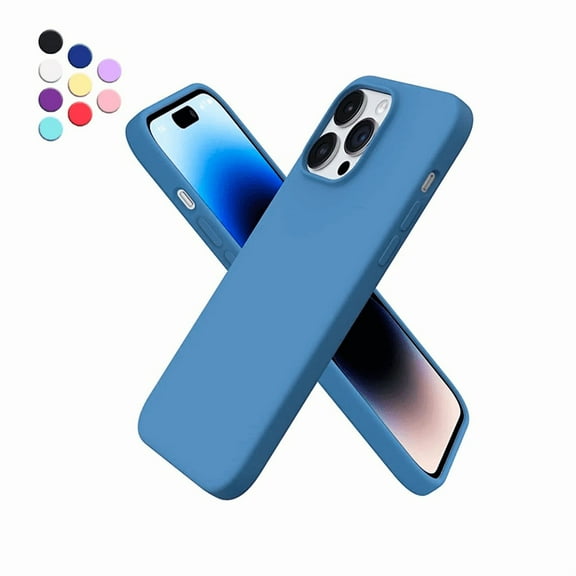 Entronix Silicone Case for iPhone 14 Pro 6.1 inch {Shock-Absorbent- Raised Edge Protection- Silicone Rubber Case Compatible with iPhone 14 Pro (6.1 inch 2022 Released) Aqua