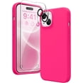 thumbnail image 1 of Entronix 3-in-1 Silicone Case Compatible with iPhone 15 Plus with Camera and Screen Protector, Hot Pink, 1 of 8