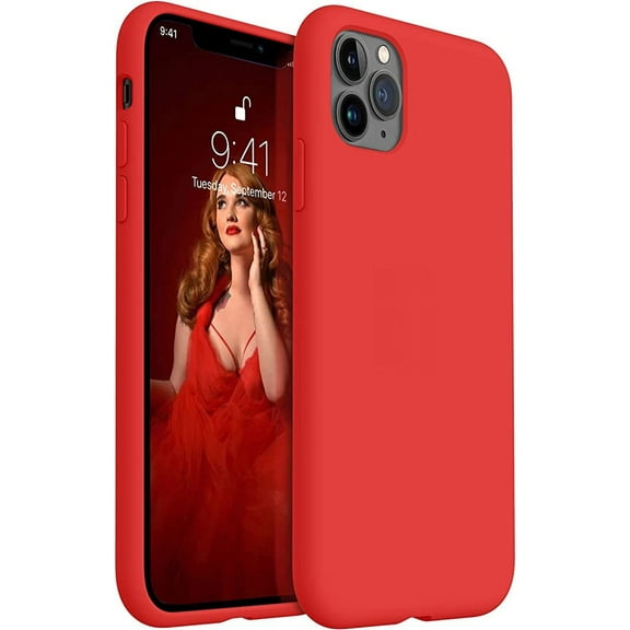 Entronix Silicone Soft Case Designed for iPhone 11 Pro Shockproof Durable Slim Fit, Red