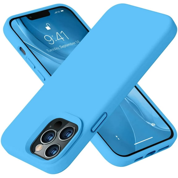 Entronix Silicone Soft Case Designed for iPhone 12/12 Pro, Shockproof Durable Slim Fit, Aqua