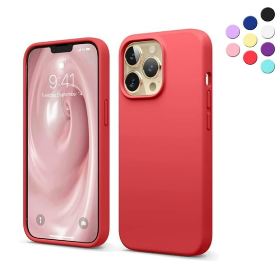 Entronix Silicone Soft Case Designed for iPhone 13 Pro Shockproof Durable Slim Fit, Red