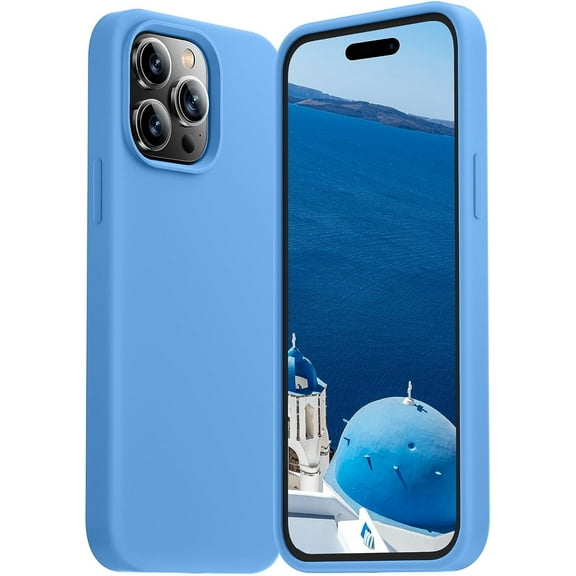Entronix Silicone Soft Case Designed for iPhone 15 Pro Max Shockproof Durable Slim Fit, Aqua
