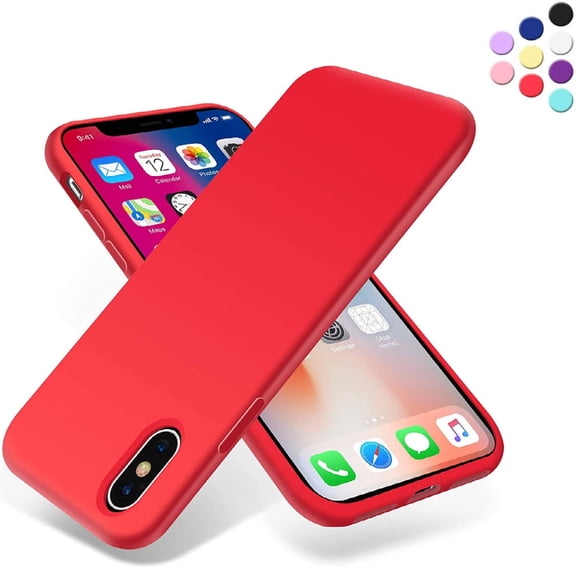 Entronix Silicone Soft Case Designed for iPhone X/XS Shockproof Durable Slim Fit, Red