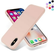 Entronix Silicone Soft Case Designed for iPhone X/XS Shockproof Durable Slim Fit, Rose Gold