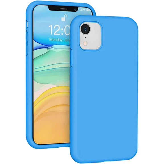 Entronix Silicone Case for iPhone XR, Soft-Touch & Slim Protective Cover, Aqua Blue