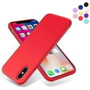 Entronix Silicone Soft Case Designed for iPhone Xs Max Shockproof Durable Slim Fit, Red