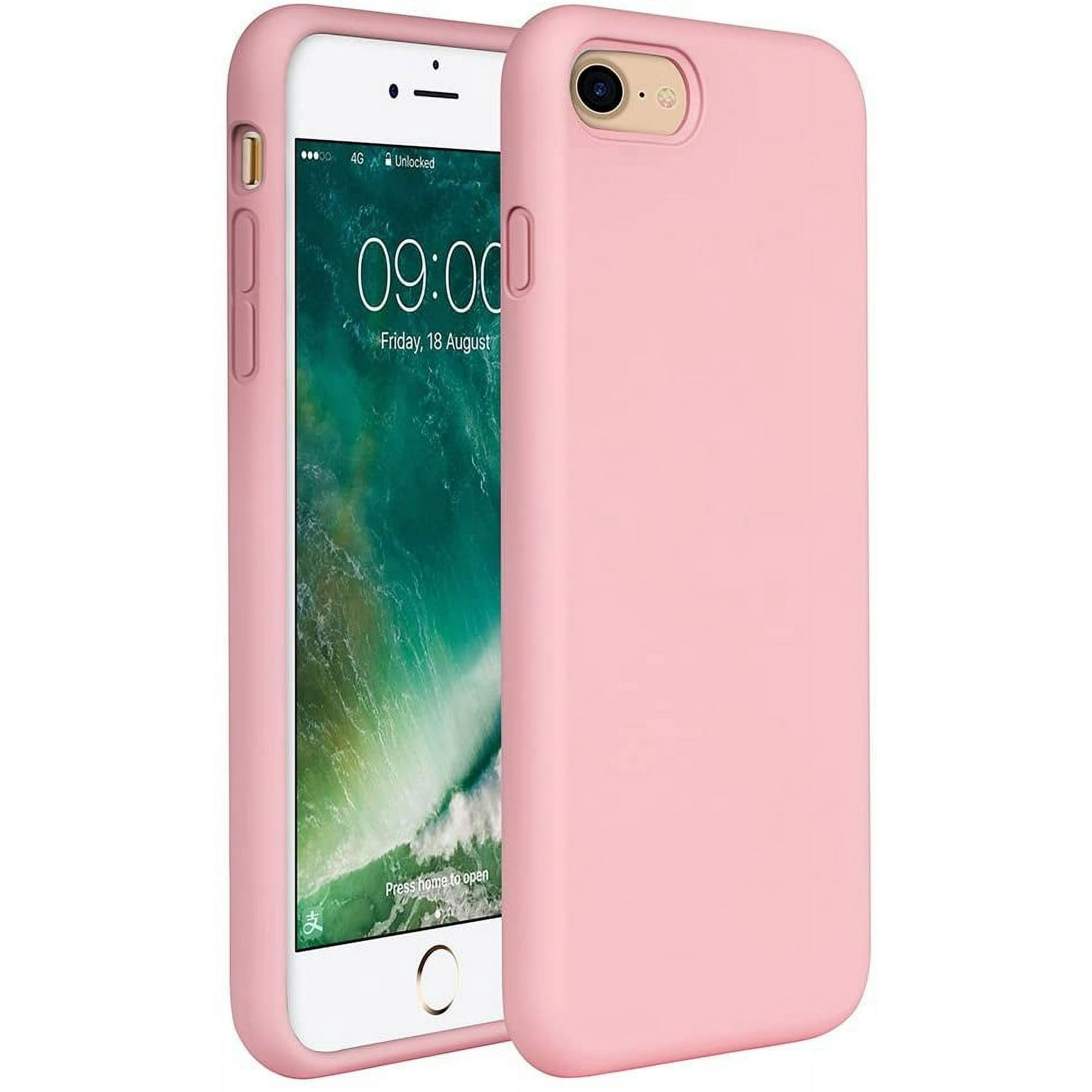 Light Pink Liquid Silicone Case for iPhone SE, Liberia Ubuy