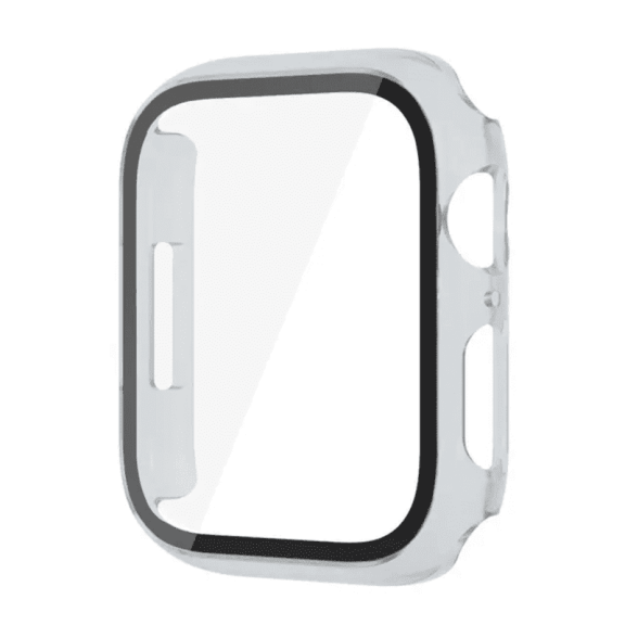 Entronix Smartwatch Protective Case Compatible with Apple Watch Series 6/5/4/SE, 44mm - Snap-On Guard Bumper Full Coverage with Built-In Screen Protector, Clear