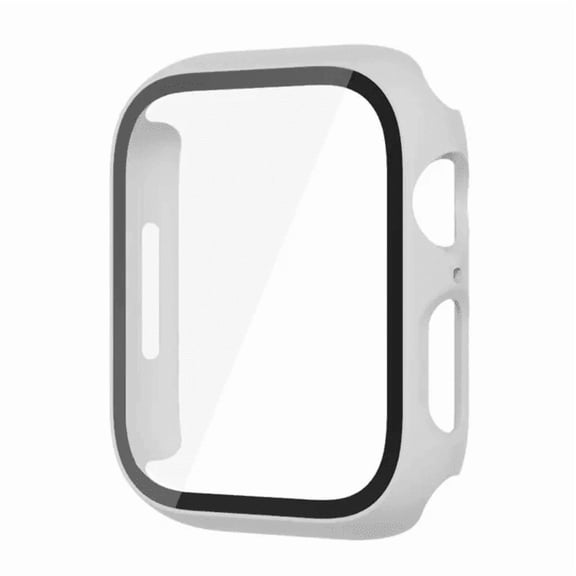 Entronix Smartwatch Protective Case Compatible with Apple Watch Series 6/5/4/SE, 44mm - Snap-On Guard Bumper Full Coverage with Built-In Screen Protector, White