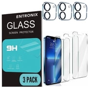 Entronix Tempered Glass Screen Protector for iPhone 11, 3 Tempered Glass with 3 Camera Glass Lens Cover Flim [Case Friendly][Scratch-Resistant]