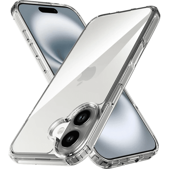 Entronix Clear Case for iPhone 16, Shockproof Slim Fit Transparent Hard Cover