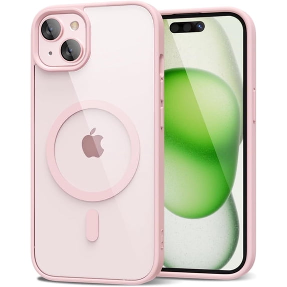 Entronix Magnetic Clear Case Compatible with iPhone 16, Soft Edges Transparent Cover, Pink