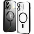 thumbnail image 1 of Entronix Transparent Phone Case for Apple iPhone 11 Clear Magnetic Case, [Yellow Resistant] Slim Fit Shockproof Transparent Crystal Clear Magnetic Case for Apple iPhone 11, Black, 1 of 6
