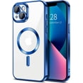 thumbnail image 1 of Entronix Transparent Phone Case for Apple iPhone 13 Clear Magnetic Case, [Yellow Resistant] Slim Fit Shockproof Transparent Crystal Clear Magnetic Case for Apple iPhone 13, Blue, 1 of 6