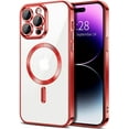 thumbnail image 1 of Entronix Magnetic Clear Case Compatible with iPhone 14 Pro, Flexible Fashion Cover, Red, 1 of 7
