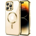 thumbnail image 1 of Entronix Transparent Phone Case for Apple iPhone 15 Pro Clear Magnetic Case, [Yellow Resistant] Slim Fit Shockproof Transparent Crystal Clear Magnetic Case for Apple iPhone 15 Pro, Gold, 1 of 5