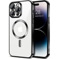 thumbnail image 1 of Entronix Magnetic Clear Case Compatible with iPhone 15 Pro, Flexible Fashion Cover, Black, 1 of 6