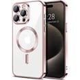thumbnail image 1 of Entronix Magnetic Clear Case Compatible with iPhone 15 Pro Max, Flexible Fashion Cover, Rose, 1 of 7