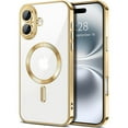 thumbnail image 1 of Entronix Transparent Phone Case for iPhone 17 Clear Magnetic Case, [Yellow Resistant] Slim Fit Shockproof Transparent Crystal Clear Magnetic Case, Gold, 1 of 6