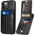 thumbnail image 1 of Entronix Wallet Case Compatible with iPhone 13 Pro Max, Card Holder Flip Cover, Black, 1 of 7