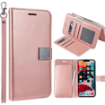 thumbnail image 1 of Entronix Wallet Case Compatible with iPhone 15, Book Style with Lanyard, Rose, 1 of 7