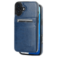 thumbnail image 1 of Entronix Wallet Case Compatible with iPhone 16, Card Holder Flip Cover, Navy Blue, 1 of 6