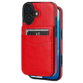 thumbnail image 1 of Entronix Wallet Case Compatible with iPhone 16, Card Holder Flip Cover, Red, 1 of 6