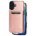 thumbnail image 1 of Entronix Slim Wallet Case for iPhone 17, 6 Slot Card Holder Kickstand Flip Cover, Pink, 1 of 6