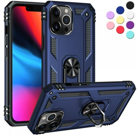Entronix Heavy Duty Case Designed for iPhone 11 Pro Max, Rotating Ring Protective Cover, Navy