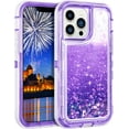 thumbnail image 1 of Entronix iPhone 12/12 Pro Heavy Duty Glitter Case for Girls Women Liquid Bling Sparkle Shining Glitter Luxury Shockproof Quicksand Soft TPU Cover for iPhone 12/12 Pro 6.1" Purple, 1 of 9