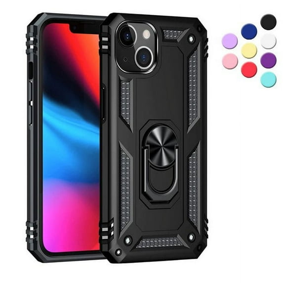 Entronix iPhone 14 Case Cover Military Grade Shockproof Heavy Duty Protective Phone Case with Kickstand for iPhone 14, Black