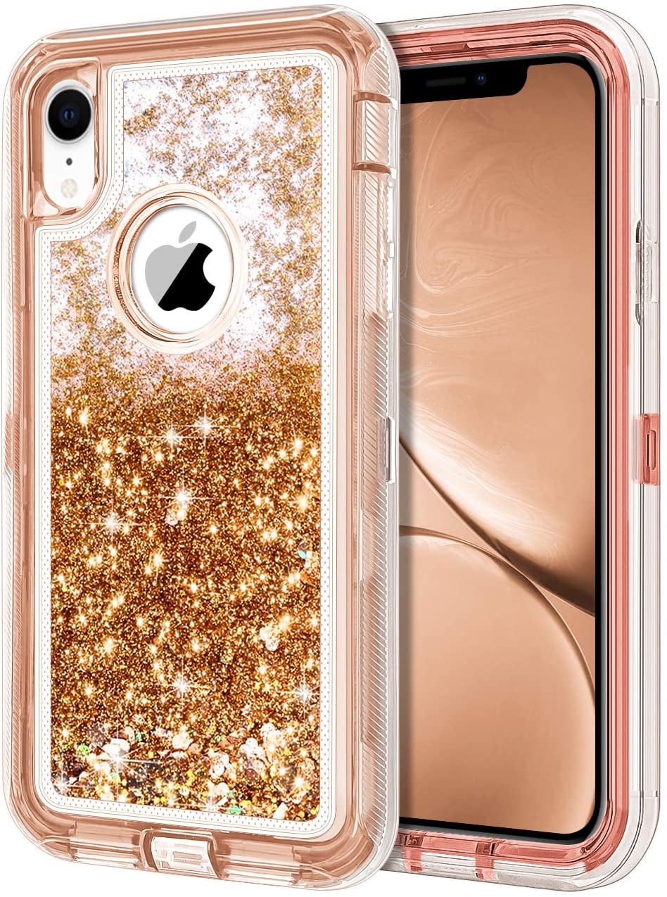 Entronix IPhone Xr Heavy Duty Glitter Case For Girls Women Liquid Bling 