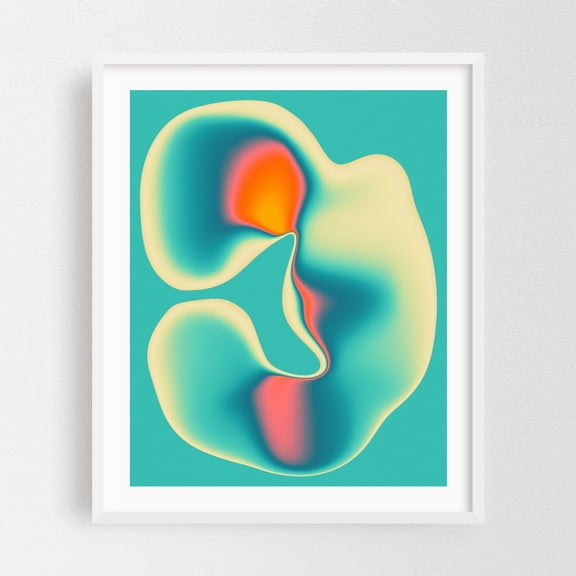 Entropy - Digital Art Abstract Modern Art Geometric Surrealism Psychedelic Minimalist White Framed Wall Art Print 6 x 8 inches