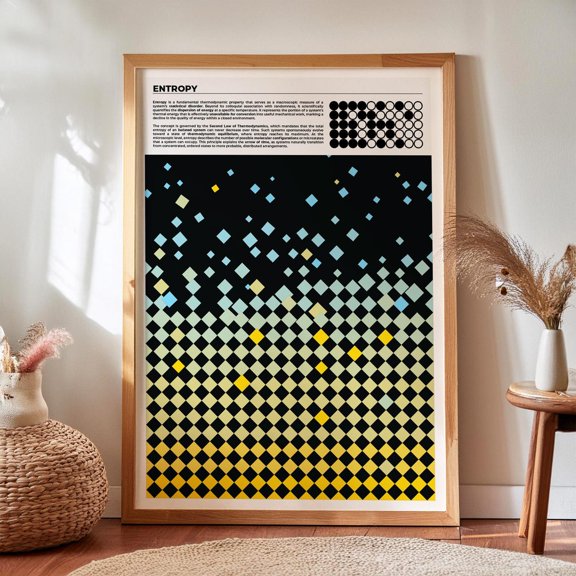 Entropy Physics Classroom Wall Art Print, Unframed Paper Poster 24x36in