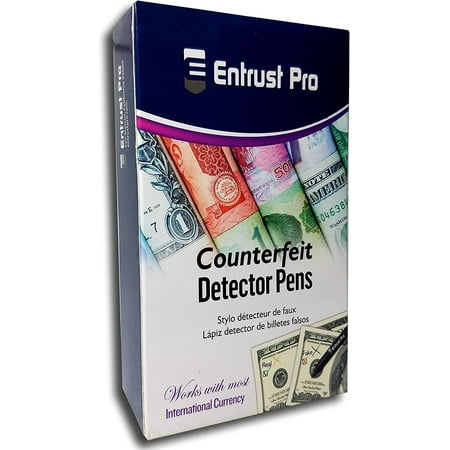 Entrust Pro Money Marker Pen Detects Counterfeit Bills, Round Tip, 12 Pack