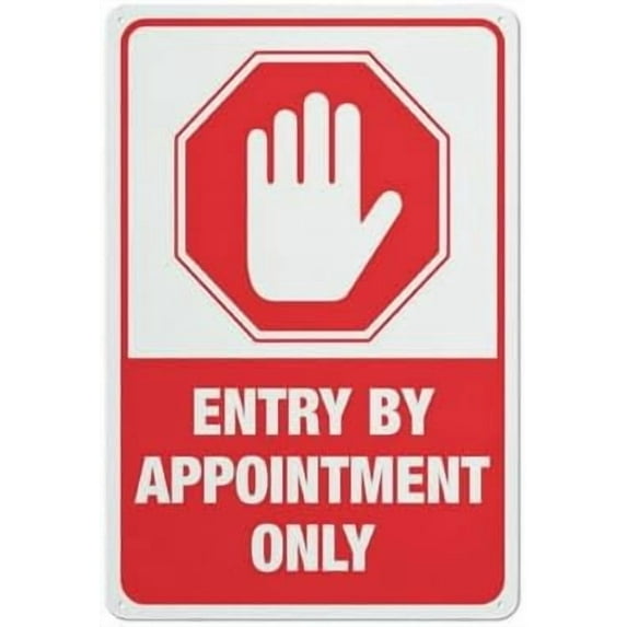 Entry By Appointment Only Sign 12X8 Inch Tin Sign Great For Garden And Yard Wall Decor