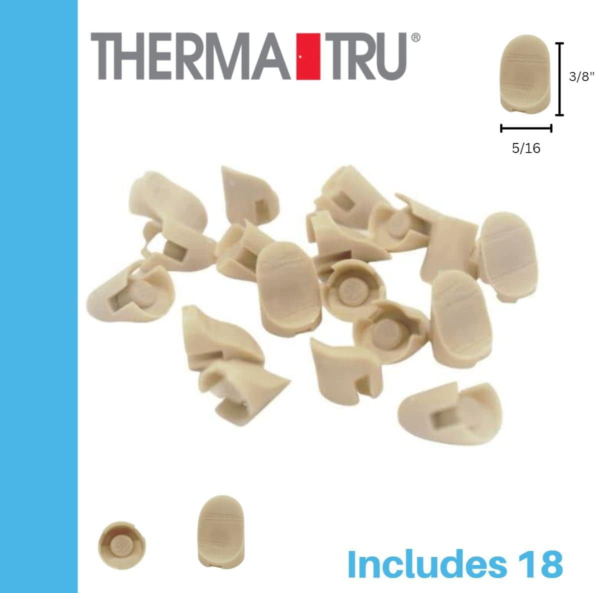 Entry Door Frame Plugs 18Pkg For A ThermaTru Smooth Star Door In Tan