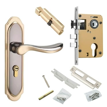 Entry Door Handle with Lock and Key Security Door Levers Handle Lock Replacement AntiTheft Door Lock Hardware Part
