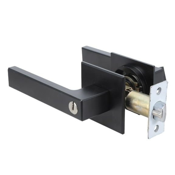 Entry Door Lever & Deadbolts Lock Set Black Handle Keyed Alike Modern Door Knob Quick Fixing for Home & Office door