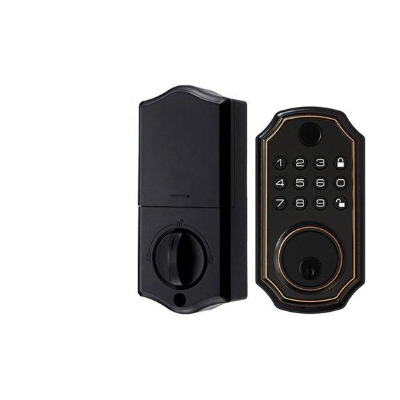 Entry Door Lock 5-in-1 Smart Fingerprint Deadbolt with Keypad Electronic Auto-Lock One Touch