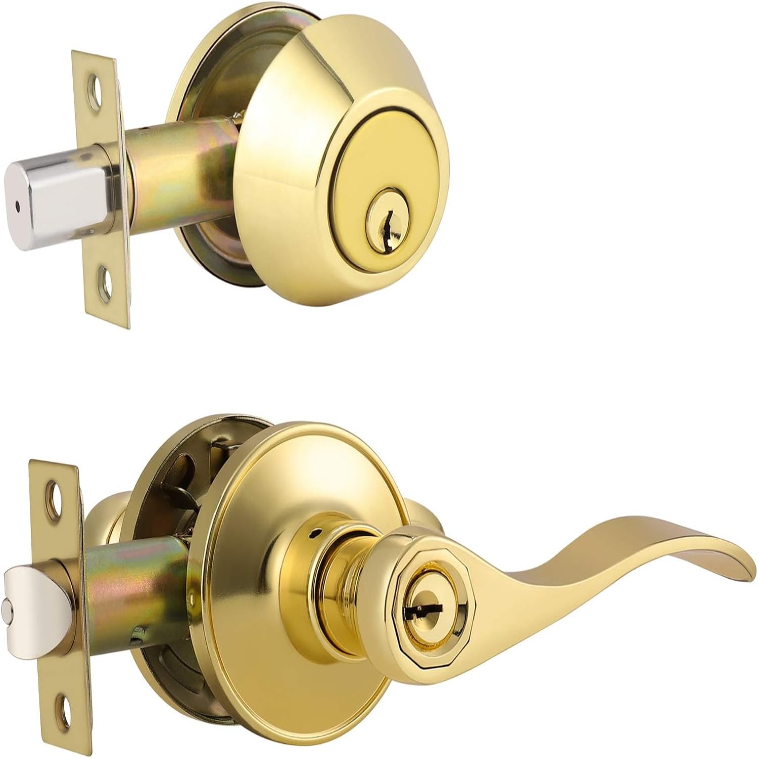 Entry Door Lock Set Keyed Alike Single Cylinder Deadbolt with Wave