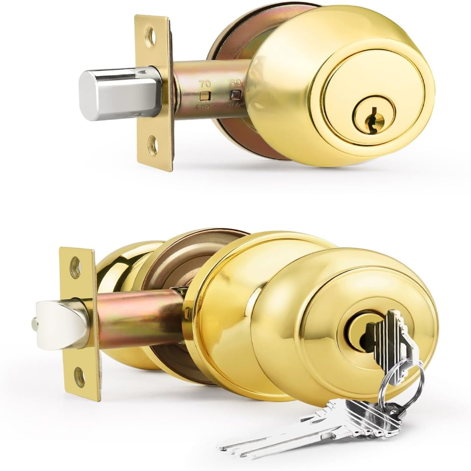 Entry Door Locksets with Single Cylinder Deadbolt 3 Pack Oil Rubbed